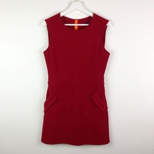 Zara Woman Red Sleeveless Stretch Sheath Dress, M